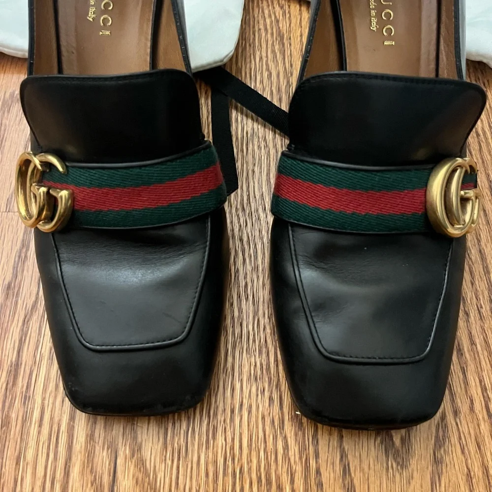 Gucci Black Leather Peyton Loafer Pumps - Picture 10 of 16